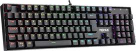 Mechaninė žaidimų klaviatūra "Defender Mirax GK-352" QWERTZ | Hot-Swap OUTEMU Blue jungikliai | Viso dydžio 105 klavišai | Dinaminis RGB apšvietimas | Atsparus purslams