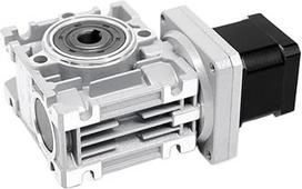 Mechaninė, savarankiška šnekamoji įranga, 86 mm Doppelwellen-Schneckengetriebe, Untersetzungsgetriebe, Schrittmotor Nema34 mit Getriebe(Ratio 40)