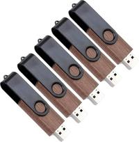 Medinis USB atmintukas 64GB 2.0 besisukantis išorinis duomenų kaupiklis, skirtas kompiuteriui, planšetiniam kompiuteriui, nešiojamajam kompiuteriui, automobiliui, televizoriui, 5 vnt.