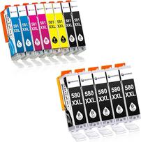 MEGOFFICE 580 581 XXL spausdintuvo kasetės PGI-580 CLI-581 XXL suderinamos su Canon Pixma TR8550 TS705 TS6350a TS705a TS6350a TS9550 TS6150 kasetėmis (13 vnt.)
