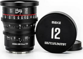 MEKE 12mm T2.5 Super 35 pagrindinis kino objektyvas, skirtas EF tvirtinimo kino kameroms, suderinamas su C200 C300 II, RED Komodo, BMPCC 6K, Z CAM E2-S6 BMPCC6K Pro