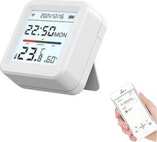 Mengshen 2er Pack WiFi Digitales Thermometer Hygrometer Innen Temperatur Feuchtigkeit Sensor mit Hintergrundbeleleuchtung APP Fernüberwachung für Zuhause Babyzimmer Büro