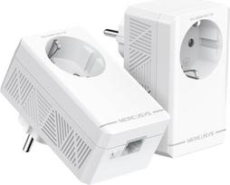 Mercusys MP500P KIT Powerline adapteris su steckdose, Gigabit-LAN prievadas, Plug und Play, suderinamas su Allen maršrutizatoriais, stabili Powerline technologija, lengvai keičiamas
