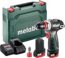 metabo Akku-Bohrschrauber PowerMaxx BS 12 BL Q - 12V, biri, saugus ir stabilus, skirtas šeimininkams ir profesionalams - Inkl. Bithalter, 2 x Akku 2,0 Ah, Ladegerät und Koffer