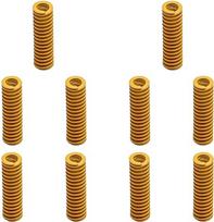 Metalinės spyruoklės, suspaudimo spyruoklės, 10 mm OD 5 mm ID 35 mm ilgio spiralinio štampavimo lengvos apkrovos suspaudimo formos spyruoklė, skirta mechaninei įrangai, 3D spausdintuvų priedai, geltonos spalvos, 10 vnt.