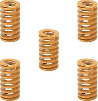 Metalinės spyruoklės, suspaudimo spyruoklės, 3D spausdintuvo spyruoklė 14 mm OD 7 mm ID 25 mm ilgio spiralinio štampavimo šviesos apkrovos šildomos lovos spyruoklės suspaudimo pelėsių spyruoklės geltonos spalvos 5 vnt.