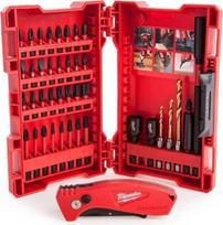 Milwaukee 4932459763 40 vnt. smūginio gręžtuvo ir grąžto bei peilio rinkinys "Shockwave