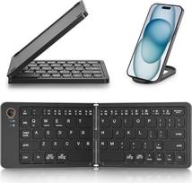 Mini "Bluetooth" belaidė klaviatūra (sinchronizuojama su 3 įrenginiais) Sulankstoma nešiojamoji "Android" klaviatūra, kurią lengva naudoti (juoda)