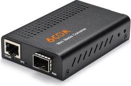 Mini 10G Ethernet tinklo laikmenos keitiklis, 1 x 1G/2.5G/5G/10GBase-T RJ45 į 1 x 10GBase-X SFP+ lizdą, 10Gigabitinio Ethernet laikmenos keitiklis, palaiko 10GBase-SR/LR/ER/ZR siųstuvą