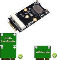 Mini PCI-E į M.2 (NGFF) rakto A/E adapteris su SIM kortelės lizdu, skirtas "WiFi/WWAN/LTE" moduliui