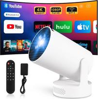 Mini projektorius 4K projektorius Nešiojamasis mini projektorius 2.4/5G Dual WiFi6 Android 11 1080P Full HD palaiko telefoną/PC/Lap/Stick HDMI namų kino išorinis garsiakalbis