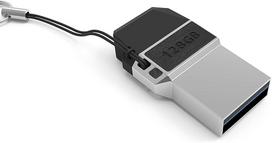 Mini USB C atmintinė Dual 128GB - 2-in-1 funkcija > USB 3.0 ir C tipo > atspari vandeniui, maža ir itin greita - pagaminta iš metalo, idealiai tinka raktų pakabukams - atmintinė USB-C 128GB juoda