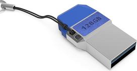 Mini USB C atmintinė Dual 128GB - 2-in-1 funkcija > USB 3.0 ir C tipo > atspari vandeniui, maža ir itin greita - pagaminta iš metalo, idealiai tinka raktų pakabukams - atmintinė USB-C 128GB mėlyna