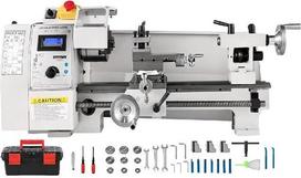 Mini-Metalldrehmaschine (210 * 350 mm) 650 W mit variabler Geschwindigkeit for die DIY-Metallbearbeitung, Drehen, Bohren, Gewindeschneiden, Fräsen,Hohe Stabilität