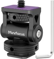 MINIFOCUS fotoaparato monitoriaus laikiklis su "Hot Shoe", 1/4" varžtas 5" ir 7" lauko monitoriams, 360° pasukamas ir 160° pakreipiamas laikiklis fotoaparato telefono narveliui LED vaizdo šviesa