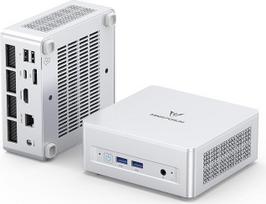 MINIS FORUM UM870 Slim mini kompiuteris AMD Ryzen 7 8745H mini kompiuteris (8C/16T, iki 4,9 GHz), 32GB DDR5 RAM ir 1 TB PCIe 4.0 SSD, DP/HDMI 2.1/USB4, 4x A tipo USB, WIFI6E/BT5.2