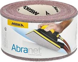 Mirka Abranet 545BI001803R Šlifavimo ritinys su tinkleliu 75 mm x 10 m / grūdėtumas P80 / 1 ritinys / skirtas medienai, lakui, lakui, plastikui šlifuoti