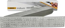Mirka Iridium Premium švitrinis popierius 70 x 400 mm ir 70 x 198 mm / perforuotas per vidurį / Velcro / grūdėtumas 180, pakuotė po 50 vnt., skirtas dažams, šluotelei, gruntui, medienai, plienui, mineralinėms medžiagoms, plastikui šlifuoti