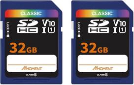 MMOMENT 2 x 32GB SD kortelės, skirtos "Full HD" vaizdo įrašams įrašyti Skaitmeninis fotoaparatas SLR su vienu objektyvu V10 10 klasės UHS-I U1 iki 95MB/s