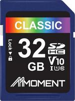 MMOMENT 32GB SDHC kortelė, palaiko fotoaparatą, kompiuterį, UHS-I, U1, V10, 10 klasė, skaitymo greitis iki 97MB/s, įrašymo greitis iki 25MB/s