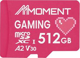 MMOMENT 512GB atminties kortelė žaidimams Micro SDXC kortelė A2 UHS-I U3 V30 Class10 iki 160MB/s skaitymo ir 120MB/s įrašymo (MM23 PRO)