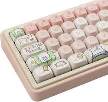 MOA profilio klavišai Piglet Custom Keycaps 144 klavišų PBT dažiklių antriniai klavišai, ISO klavišai mechaninei klaviatūrai, pilno dydžio klavišų rinkinys (Piggy)