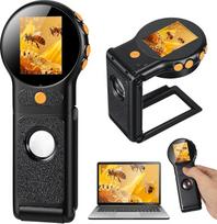Mobiliojo telefono mikroskopas 500X didinimas Skaitmeninis kišeninis mikroskopas Nešiojamasis 2 colių IPS ekrano mikroskopas USB didinamasis stiklas su 8 reguliuojamomis LED lemputėmis monetoms, vabzdžiams, augalams, suderinamas su "Mac