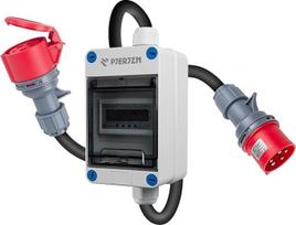 Mobilus skaitmeninis elektros skaitiklis su 3 fazių 400V CEE kištuko ir jungties trifazis skaitiklis, 1M / 2M 16A ~ 16A / 32 ~ 32A IP44 CEE adapterio elektros skaitiklis lizdui (16A auf 16A 2M)
