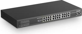 mokerlink 26 Gigabit Ports Poe Switch, 24 Gigabit PoE+ prievadai, 2 Gigabit SFP Uplink, 300 W IEEE802.3af/at, be ventiliatoriaus, Plug and Play, nevaldomas, skirtas Ethernet komutatoriui, montuojamam ant stelažo