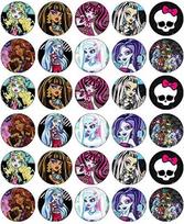 Monster High 30 baltų fėjų Valgomas vaflinis popierius Cupcake Toppers Gimtadienis Krikštynos Vaikai Šalis Vestuvės