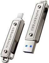 MOVE SPEED 128GB USB atmintinė - dviguba C tipo ir USB 3.2 atmintinė su 400MB/s, didelės spartos išorinis SSD diskas, suderinamas su "Thunderbolt 4", skirtas "iPhone16" serijai, "Android" telefonui, "MacBook/Pro/Air" ir kt.