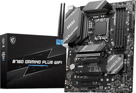 MSI B760 Gaming Plus WiFi žaidimų pagrindinė plokštė - palaiko 12/13 kartos "Intel" procesorius, LGA 1700, DDR5, PCIe 4.0, M.2, 2,5Gb/s LAN, USB 3.2 Gen2, "Wi-Fi 6E", ATX