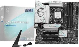 MSI B860M Gaming Plus WiFi pagrindinė plokštė, mATX - palaiko "Intel Core Ultra" procesorius (2 serija), LGA 1851 - DDR5 Memory Boost 8600+ MT/s (OC), PCIe 5.0 x16, M.2 Gen5, "Intel Killer 5G LAN", "Wi-Fi 7