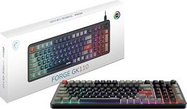 MSI Forge GK110 žaidimų klaviatūra (FR išdėstymas) - membraninis jungiklis, RGB, apšvietimo ir medijos sparčiuosius klavišus, neslystantis pagrindas, reguliuojamas pakreipimas, USB 2.0 - pilno dydžio