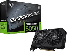 MSI Gaming RTX 5050 8G Shadow 2X OC 8GB GDDR6 128bit Extreme Performance 2617MHz DisplayPort x3 2.1a HDMI 2.1b NVIDIA Blackwell architektūros vaizdo plokštė