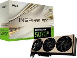 MSI Gaming RTX 5070 TI 16G Inspire 3X OC vaizdo plokštė (16GB GDDR7, 256 bitų, ekstremalus našumas: 2497 MHz, "DisplayPort x 3 2.1a", HDMI 2.1b, "NVIDIA Blackwell Architecture")