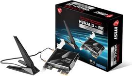 MSI Herald-BE WI-FI 7 MAX (Wi-Fi 7, 802.11BE, Bluetooth 5.4, PCIe, Multi-Link operacinė technologija, išorinė antena)