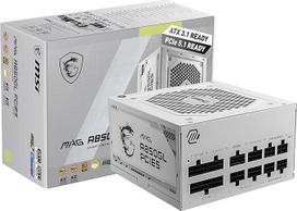 MSI MAG 850GL PCIE 5 White Gaming maitinimo šaltinis - visiškai modulinis - "80 Plus Gold" sertifikuotas 850 W - kompaktiško dydžio - ATX maitinimo šaltinis