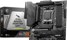 MSI MAG B650M Mortar WiFi pagrindinė plokštė, Micro-ATX, palaiko "AMD Ryzen 7000" serijos procesorius, AM5-12 Duet Rail 80A VRM, DDR5 Memory Boost 6400+MHz/OC, 2 X PCIe 4.0 X16, 2 X M.2 Gen4, Wi-Fi 6E