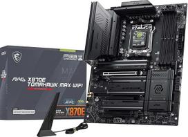 MSI MAG X870E Tomahawk MAX WiFi pagrindinė plokštė, ATX - palaiko "AMD Ryzen 9000/8000/7000" procesorius, AM5 - "DDR5 Memory Boost" (iki 8400+ MT/s OC), PCIe 5.0 x16, 2X M.2 Gen5, "Wi-Fi 7", 5G LAN