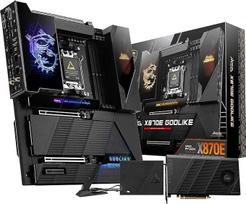 MSI MEG X870E GODLIKE, E-ATX - palaiko "AMD Ryzen 9000/8000/7000" procesorius, AM5 - "Dynamic Dashboard III", 110A SPS, DDR5 atmintis (9000+ MT/s OC), M.2 ir PCIe 5.0, USB4, "Wi-Fi 7", 10G LAN
