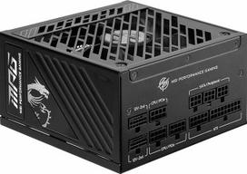 MSI MPG A1000GS PCIE5 maitinimo šaltinis, 1000 W, "80 Plus Gold", ATX 3.1, PCIe 5.1 GPU palaikymas, dvigubas 12V-2x6, kabelis su dviem 12V-2x6 prievadais, ATX maitinimo šaltinis, moduliniai kabeliai