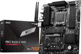 MSI PRO B650-S WiFi ProSeries pagrindinė plokštė (AMD Ryzen 9000/8000/7000 serijos procesoriai, AM5, DDR5, PCIe 4.0, M.2 lizdai, SATA 6Gb/s, USB 3.2 Gen 2, HDMI/DP, "Wi-Fi 6E", "Bluetooth 5.3", 2,5Gb/s LAN, ATX)
