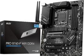 MSI PRO B760-P WiFi DDR4 "ProSeries" pagrindinė plokštė - palaiko 12/13 kartos "Intel" procesorius - LGA 1700, DDR4, PCIe 4.0, M.2, 2,5Gb/s LAN, USB 3.2 Gen2, "Wi-Fi 6E", ATX