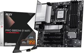 MSI PRO B850M-P WiFi pagrindinė plokštė, ATX - palaiko "AMD Ryzen 9000/8000/7000" procesorius, AM5 - "DDR5 Memory Boost" (8200+ MT/s OC), PCIe 5.0 x16 ir 4.0 x16, M.2 Gen5, "Wi-Fi 7", 5G LAN