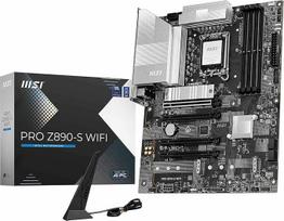 MSI PRO Z890-S WiFi pagrindinė plokštė, ATX - palaiko "Intel Core Ultra" procesorius (2 serija), LGA 1851 - DDR5 Memory Boost (8600+ MT/s OC), PCIe 5.0 x16 ir 4.0 x16, M.2 Gen5, "Wi-Fi 7", 2,5G LAN