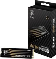 MSI SPATIUM M480 PRO SSD 2TB - PCIe 4.0 NVMe M.2 vidinis SSD, 7400MB/s skaitymo ir 7000MB/s rašymo, 3D NAND, integruotas duomenų saugumas, centras - 5 metų kokybė (1400TBW)