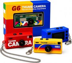 Nano Cam G6 Mini Kamera im Retro Charme Design, Kids Kamera Schlüsselanhänger Digitalkamera Thumb Keychain (Gelb)