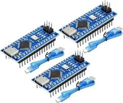 Nano plokštė "Arduino Nano" RUIZHI 3 vnt. "Nano V3" 5V 16MHz kūrimo plokštė su 328P lusto pagrindinėmis plokštėmis C tipo jungtimi ir įlituotu USB kabeliu, suderinama su "Arduino Nano