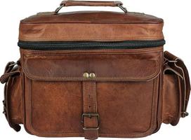 Natūralios odos krepšys per petį DSLR SLR fotoaparatui derliaus rudos spalvos M Antikvariniai derliaus Crossbody, rudos spalvos, Antikvariniai, derliaus, crossbody